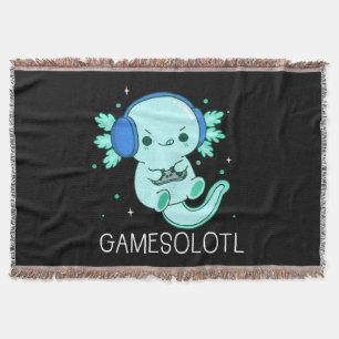 Cobertor Kawaii Gamesolotl Axolotl Gamer