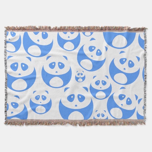 Cobertor Kawaii Panda Baby Blue and WhitePattern (Frente)