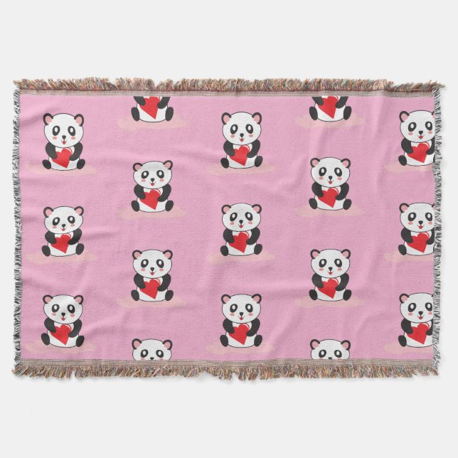 Cobertor Kawaii Panda Plush Blanket para Crianças (Frente)