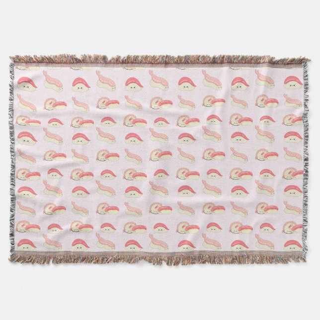 Cobertor kawaii sushi rolls, padrão sushi (Frente)