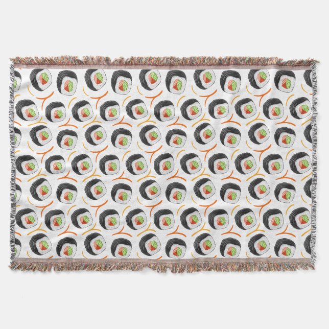 Cobertor kawaii sushi rolls, padrão sushi (Frente)