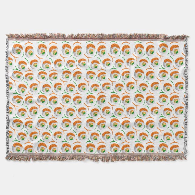 Cobertor kawaii sushi rolls, padrão sushi (Frente)