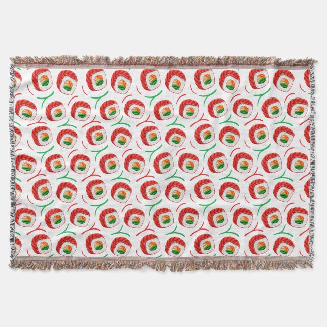 Cobertor kawaii sushi rolls, padrão sushi (Frente)