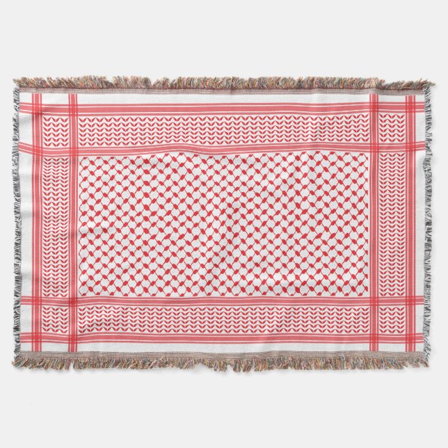 Cobertor Keffiyeh Palestine - Padrão Vermelho (Frente)