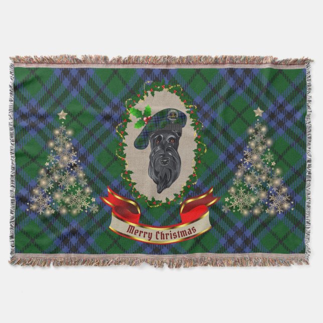 Cobertor Keith Scottie Dog Christmas Throw (Frente)