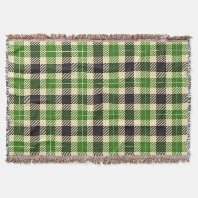 Cobertor Kelly Green e Black Tartan Xadrez (Frente)