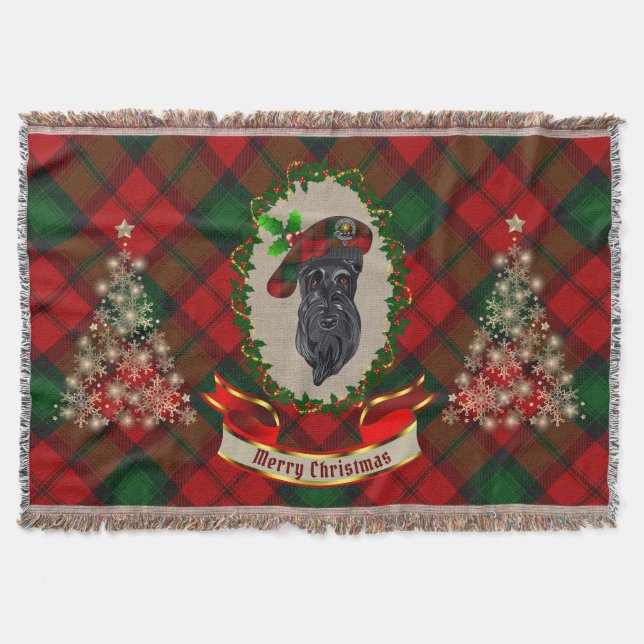 Cobertor Kerr Scottie Dog Christmas Throw (Frente)