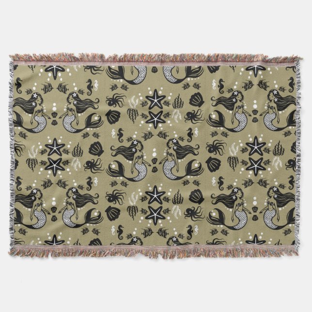 Cobertor Kids Mermaid Gold Beach (Frente)