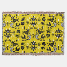 Cobertor Kids Mermaid Yellow Beach