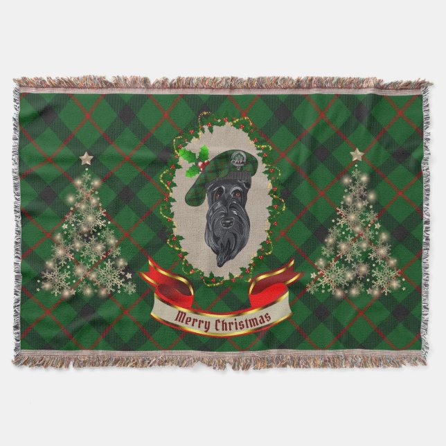 Cobertor Kincaid Scottie Dog Christmas Throw (Frente)