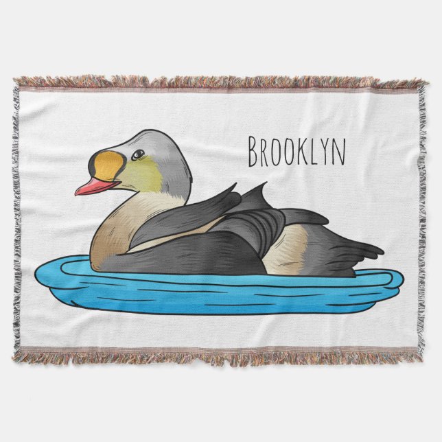 Cobertor King eider bird cartoon illustration  (Frente)