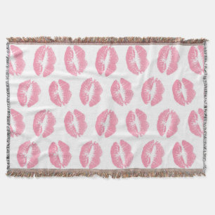 Cobertor Lábios Rosa, Padrão De Lábios, Batom Rosa, Beijo