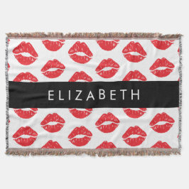 Cobertor Lábios Vermelhos, Batom Vermelho, Padrão De Lábios