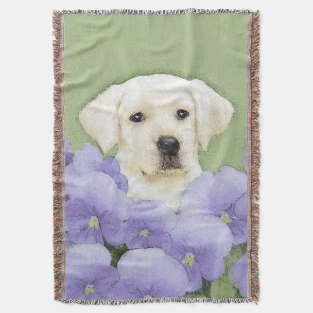 Cobertor Labrador Retriever Puppy Pintura Original (Frente Vertical)
