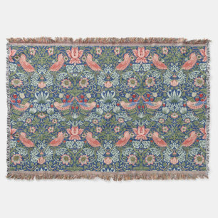 Cobertor Ladrão de Morango William Morris Azul Marinho Cora