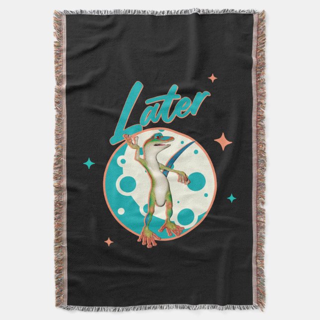 Cobertor Lagarto Engraçado Humor de Procrastinação Mais Tar (Frente Vertical)