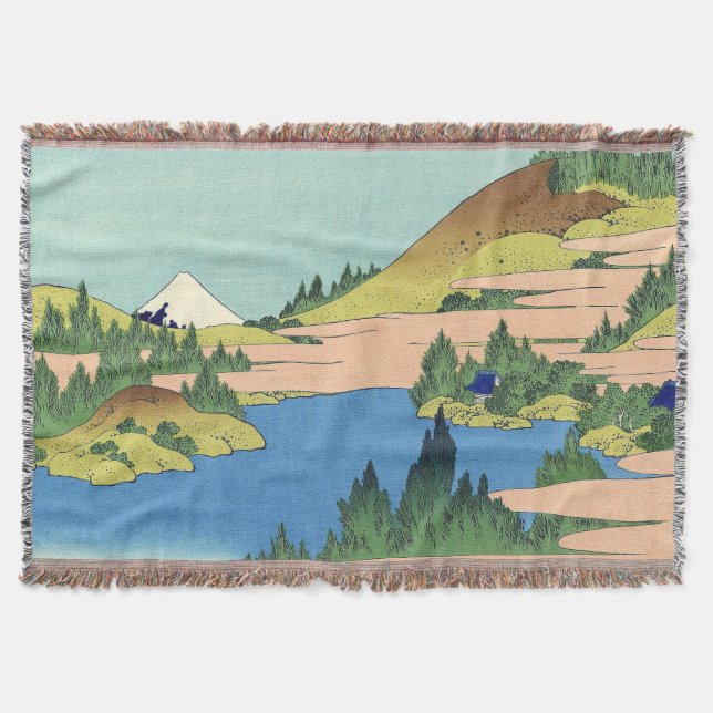 Cobertor Lago Hokusai Hakone na província de Sagami (Frente)