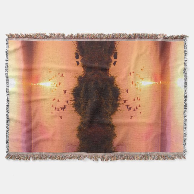 Cobertor Lago Sunset, praia litoral Peach Orange (Frente)