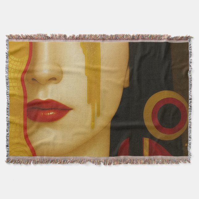 Cobertor lágrimas douradas de Freya com cabelo escuro (Frente)