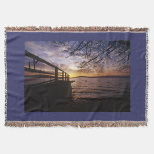 Cobertor Lakeshore Sunset Lake design Blanket