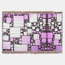 Cobertor Lançador de Dança Rosa e Branco Quadrado