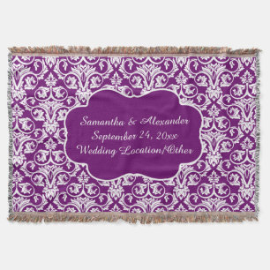 Cobertor Lance roxo personalizado do casamento tema