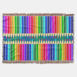 Cobertor Lápis brilhantemente colorido do arco-íris, pastel