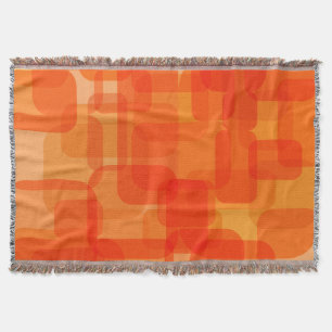 Cobertor Laranja Abstrato de Arte Moderna Vibrante Contempo