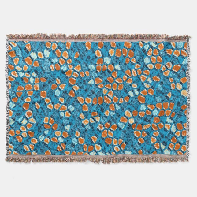 Cobertor Laranja e Abstrato azul (Frente)