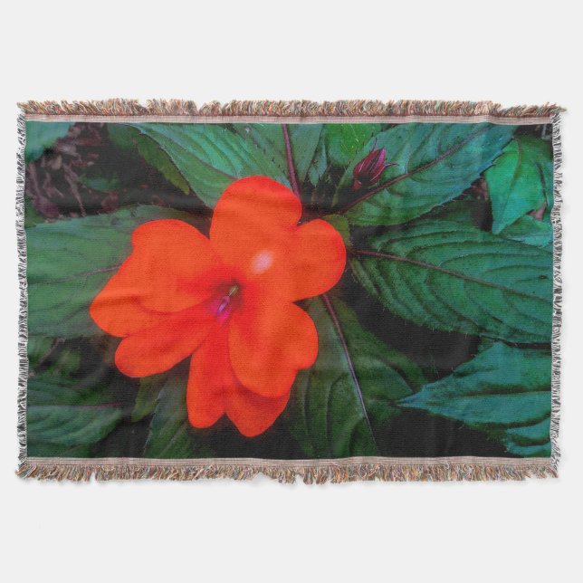 Cobertor Laranja Impatite Flor (Frente)