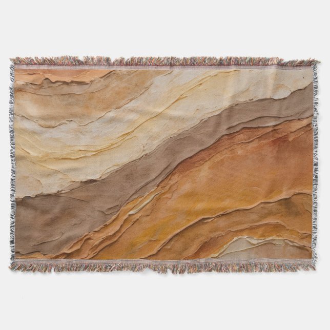 Cobertor Laranja Queimada Terracotta Brown Abstrato (Frente)