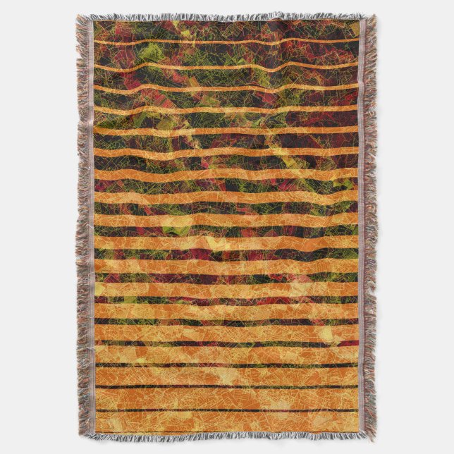 Cobertor Laranjas estranhas e quadrados pequenos em linhas (Frente Vertical)