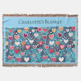 Cobertor Large Throw - Heart design 