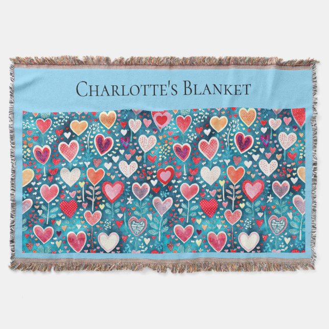 Cobertor Large Throw - Heart design  (Frente)