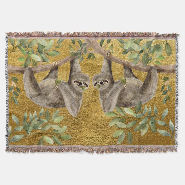 Cobertor Large Throw with Sloths  (Frente)
