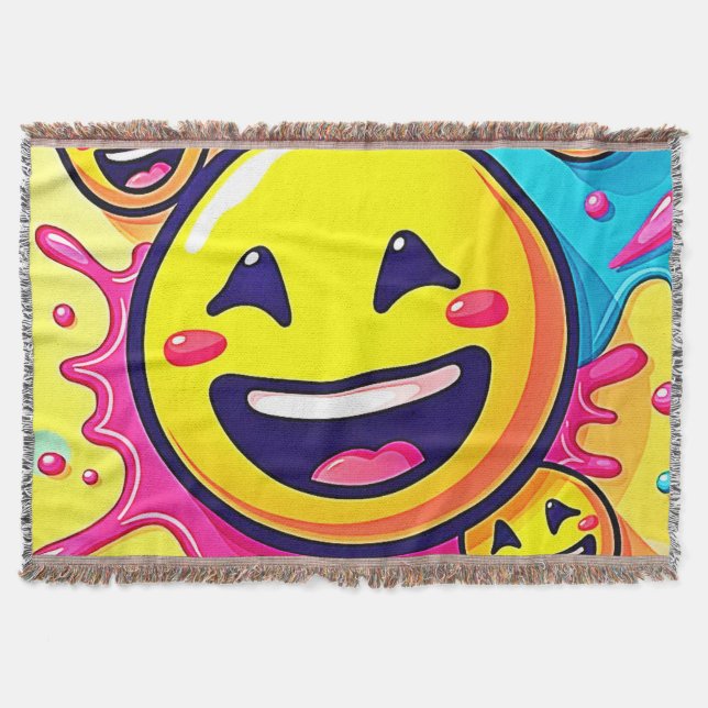 Cobertor Laughing Emoji Splash Party (Frente)