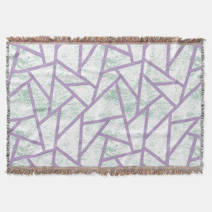 Cobertor Lavanda e teste padrão de mosaico verde pálido