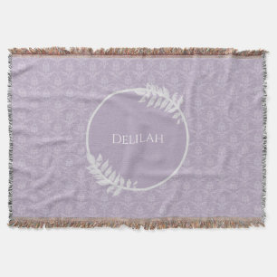 Cobertor Lavanda Elegante Damask Personalizado