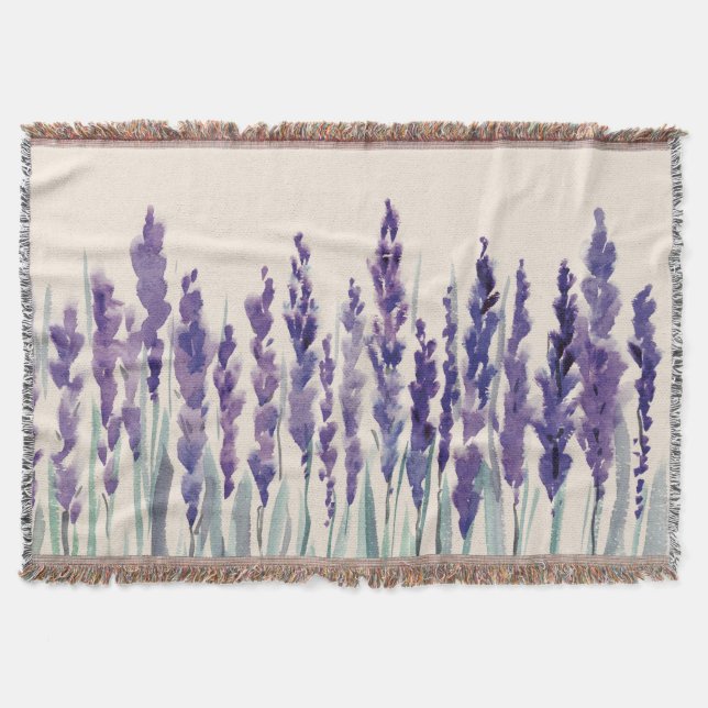 Cobertor Lavanda francesa: Ilustração de Aquarela (Frente)