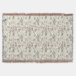 Cobertor Lavanda no Cream Vintage Floral Throw Blanket
