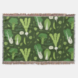 Cobertor Leafe Greens Felizes Veggies Jardins Cultivos