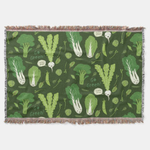 Cobertor Leafe Greens Felizes Veggies Jardins Cultivos