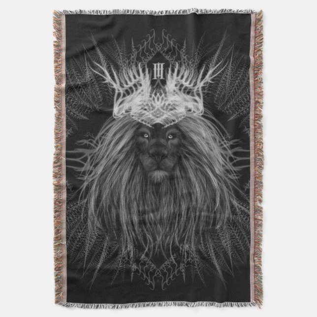 Cobertor Leão com Monograma Coroa (Frente Vertical)