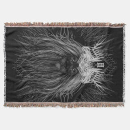 Cobertor Leão com Monograma Coroa