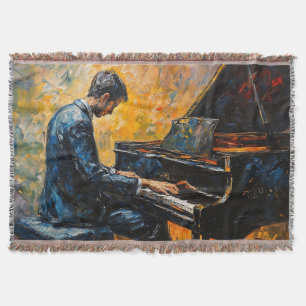 Cobertor Leitor de Piano - Pintura de Óleo