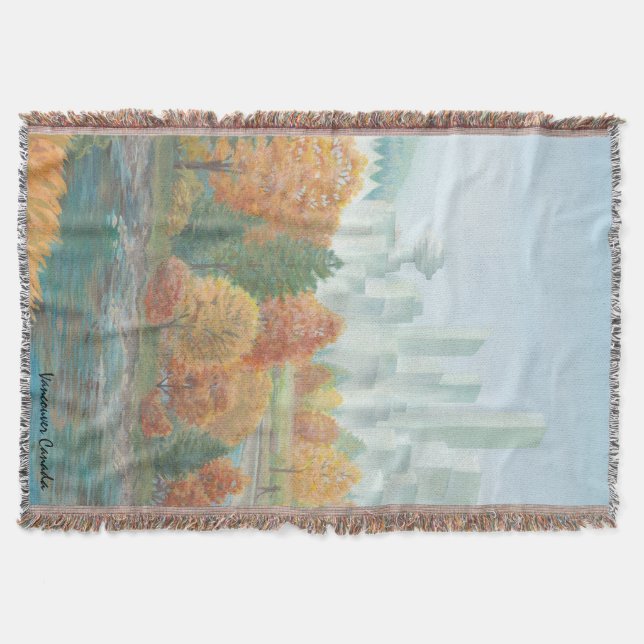 Cobertor Lembranças gerais da arte da skyline de Vancôver (Frente)