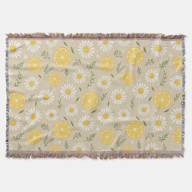 Cobertor Lemon Floral White Daisn (Frente)