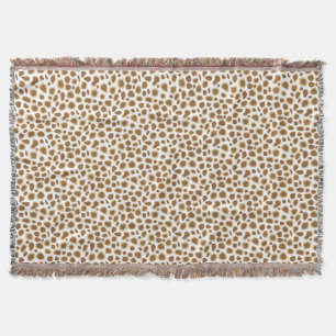 Cobertor Leopard Print - Taupe Tan e White