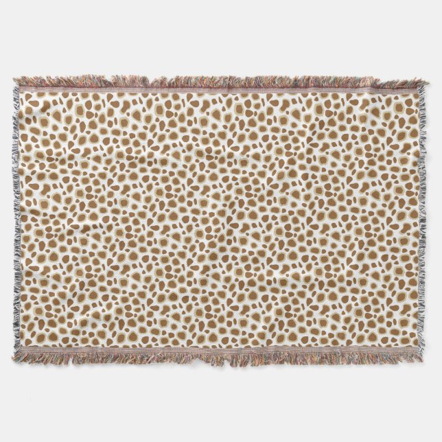 Cobertor Leopard Print - Taupe Tan e White (Frente)