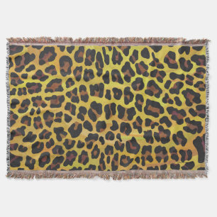 Cobertor Leopardo Castanho e Impressão Amarelo